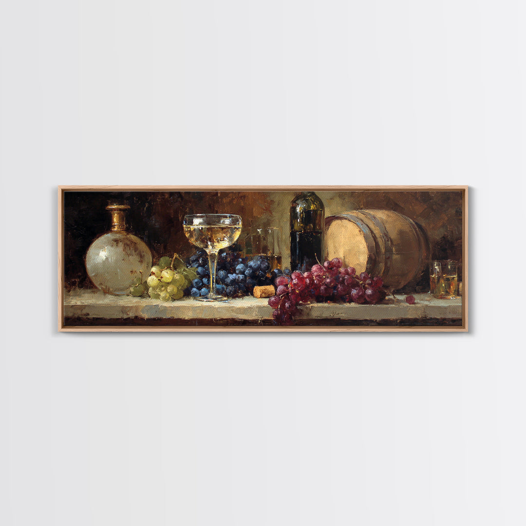Champagne Coupe with Bubbles and Light Framed Canvas Print, Winery Art, Painting, Winery Decor, Vineyard, Living Room Decor, WIN-3x1-59