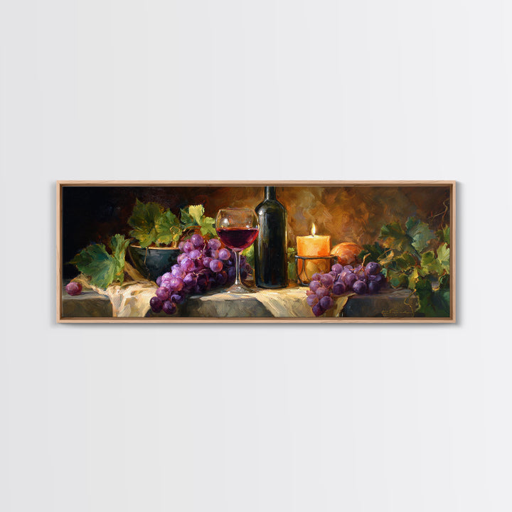 Single Grape Cluster Botanical Study Canvas Print, Winery Art, Travel Poster, Winery Decor, Watercolor Art, Vineyard, WIN-3x1-61