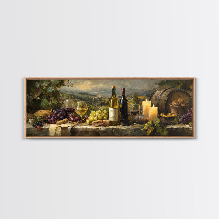 French Vineyard Hills Canvas Print, Winery Art, Textured Painting, Winery Decor, Fine Art, Vineyard, Oil Painting, Wall Hanging, WIN-3x1-96