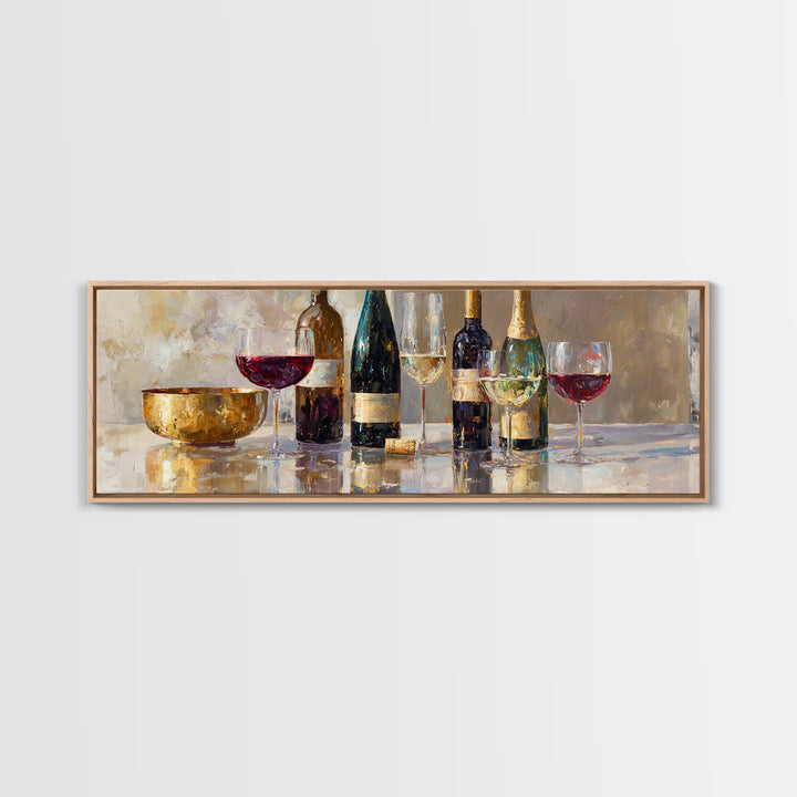 Wine Tasting Flight Rendered as Elegant Still Canvas Print, Winery Art, Bar Art, Winery Decor, Fine Art, Vineyard, WIN-3x1-98