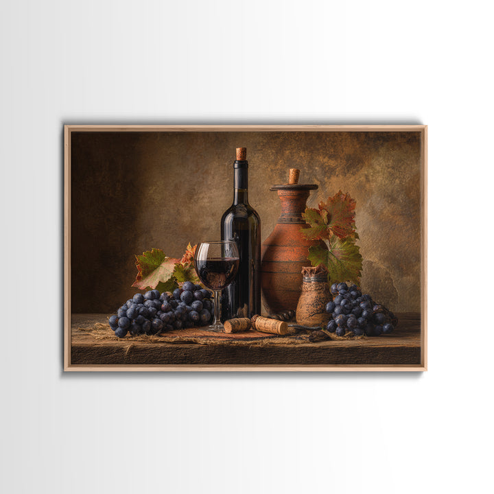 Corkscrew and Corks on Rustic Wood Canvas Print, Winery Art, Bar Art, Winery Decor, Fine Art, Vineyard, Textured Painting, WIN-3x2-32