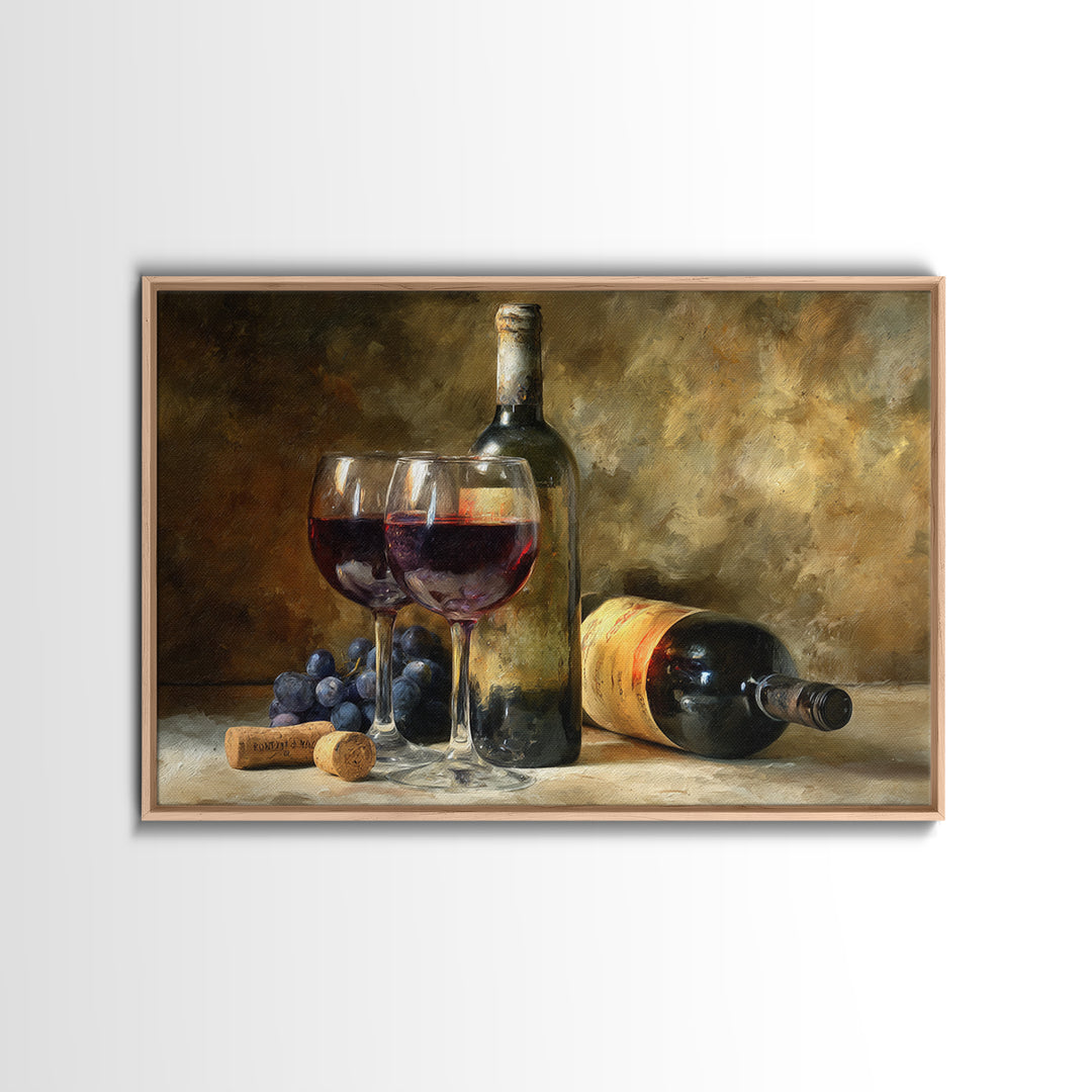 Wine Tasting Flight Rendered as Elegant Still Canvas Print, Winery Art, Wall Art Print, Winery Decor, Fine Art, Vineyard, WIN-3x2-38