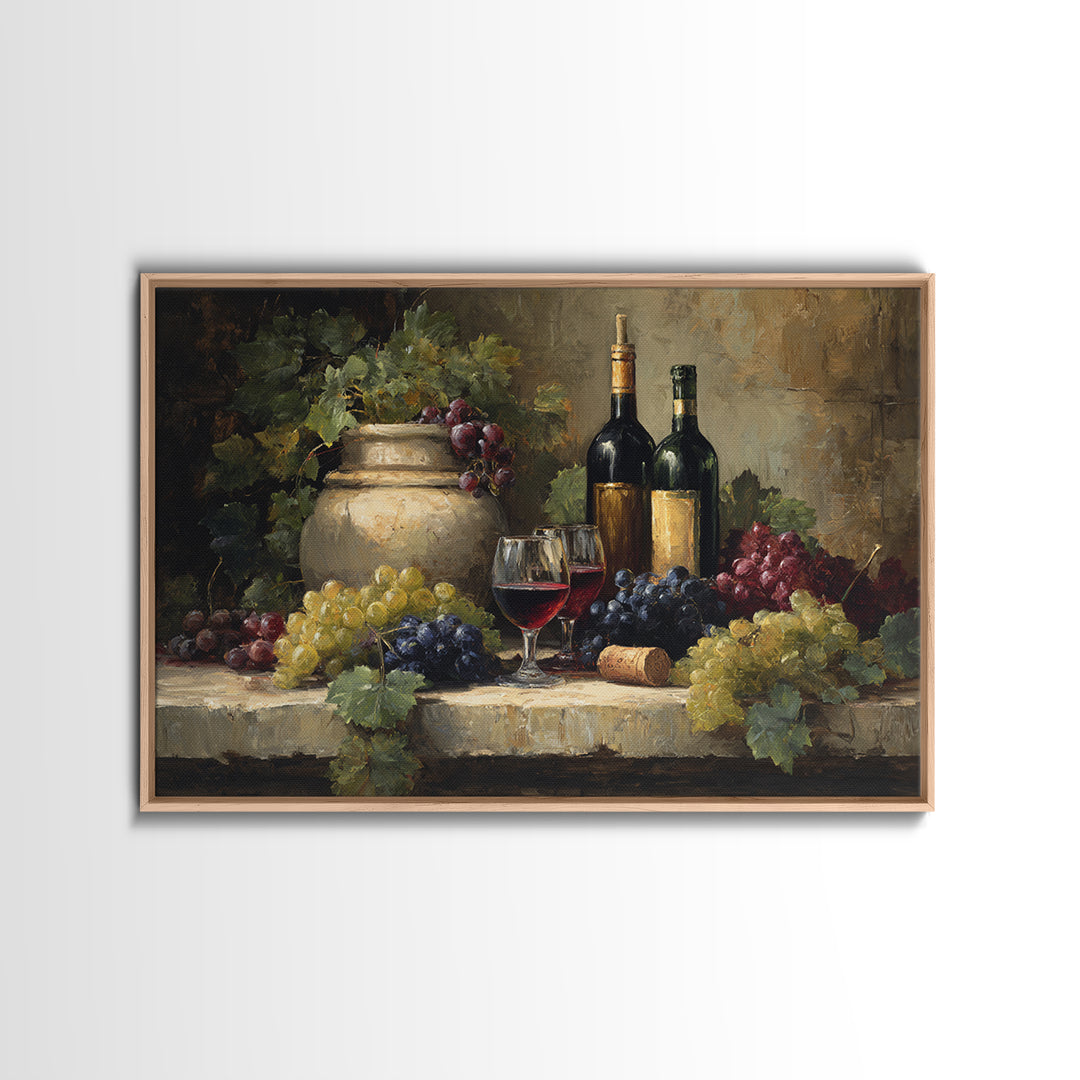 Italian Villa Vineyard Landscape Canvas Print, Winery Art, Gallery Decor, Winery Decor, Fine Art, Vineyard, Wall Art, WIN-3x2-48