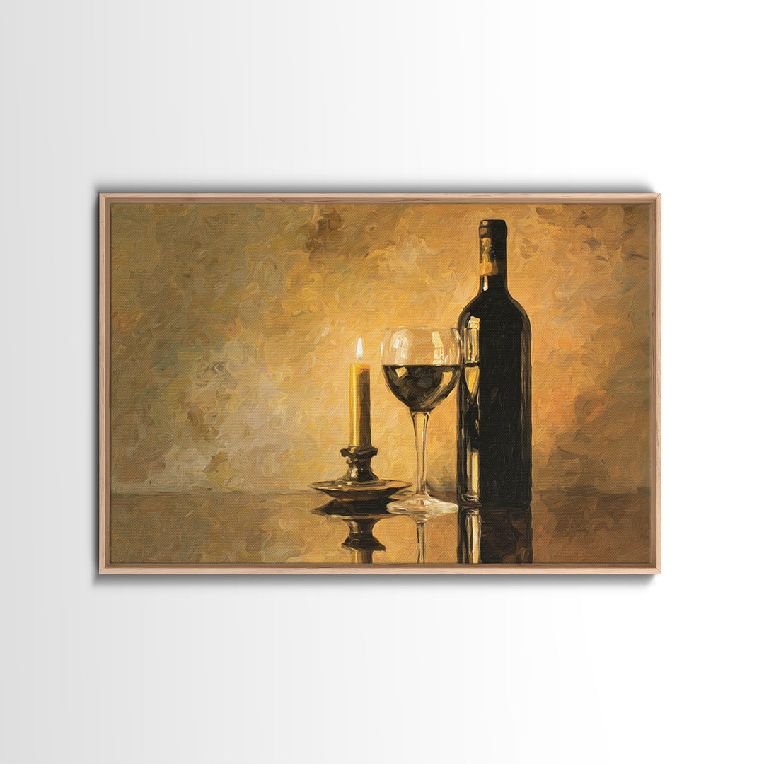 Black and Gold Wine Bottle Silhouette Canvas Print, Winery Art, Minimalist Decor, Winery Decor, Fine Art, Vineyard, Artwork, WIN-3x2-68