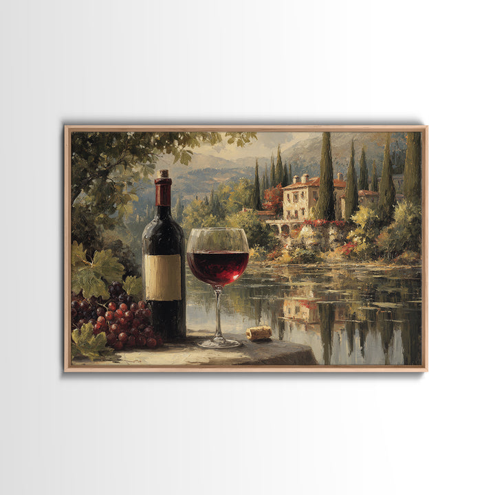 Italian Villa Vineyard Landscape Canvas Print, Winery Art, Contemporary Art, Winery Decor, Fine Art, Vineyard, Kitchen Decor, WIN-3x2-72