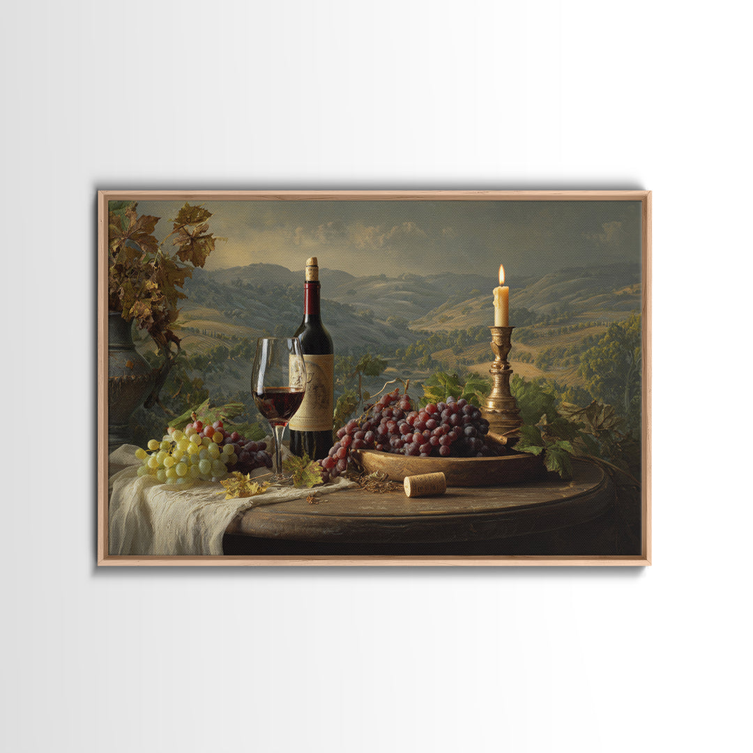 French Vineyard Hills Canvas Print, Winery Art, Art, Winery Decor, Vineyard, Farmhouse Decor, Kitchen Art, Living Room Decor, WIN-3x2-84