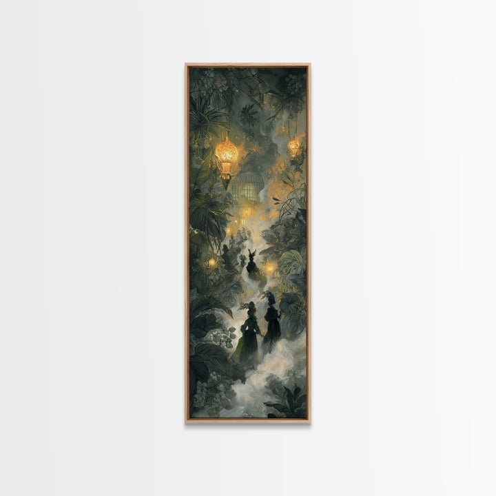 The Witch Queen Greenhouse - Procession Scene, Occult Wall Decor, Tall Narrow Wall Art, Canvas Print, Halloween Home Decor, Gothic Wall Art