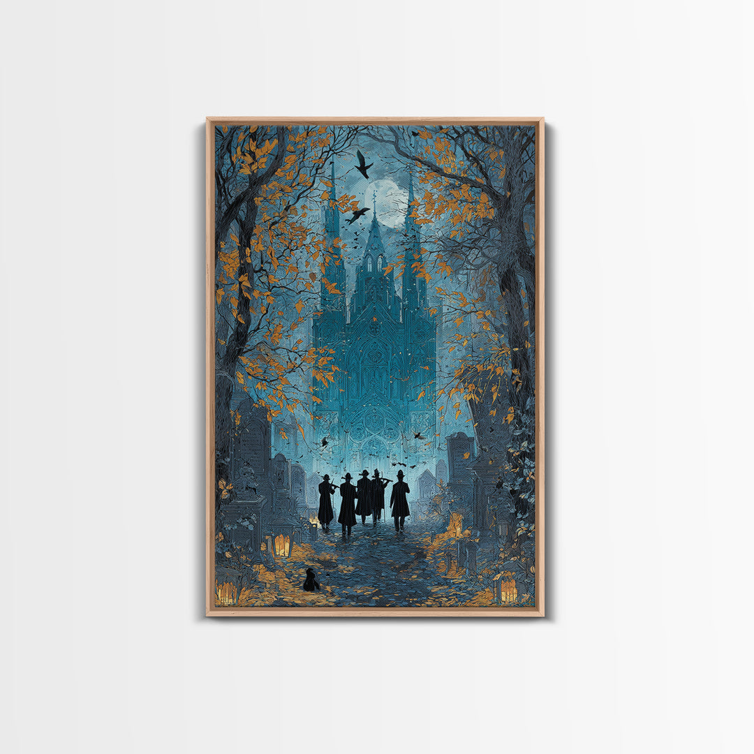 The Ghostly Violin Procession - Icon Portrait, Dark Fantasy Wall Art, Vertical Wall Art, Canvas Print, Halloween Home Decor, Gothic Wall Art