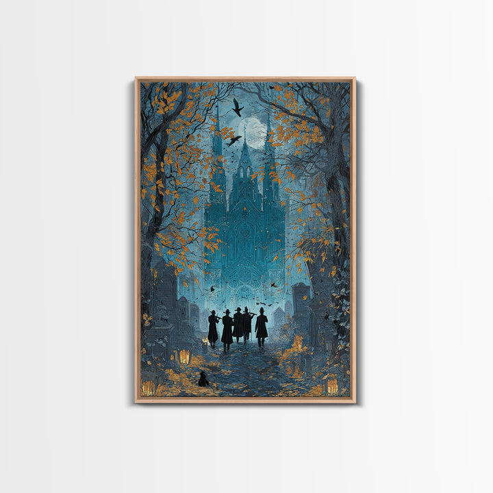 The Ghostly Violin Procession - Icon Portrait, Dark Fantasy Wall Art, Vertical Wall Art, Canvas Print, Halloween Home Decor, Gothic Wall Art