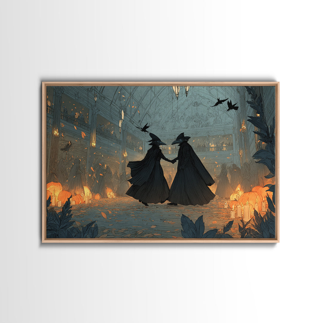 The Raven-Masked Ballroom - Procession Scene, Dark Fantasy Wall Art, Landscape Wall Art, Canvas Print, Halloween Home Decor, Gothic Wall Art
