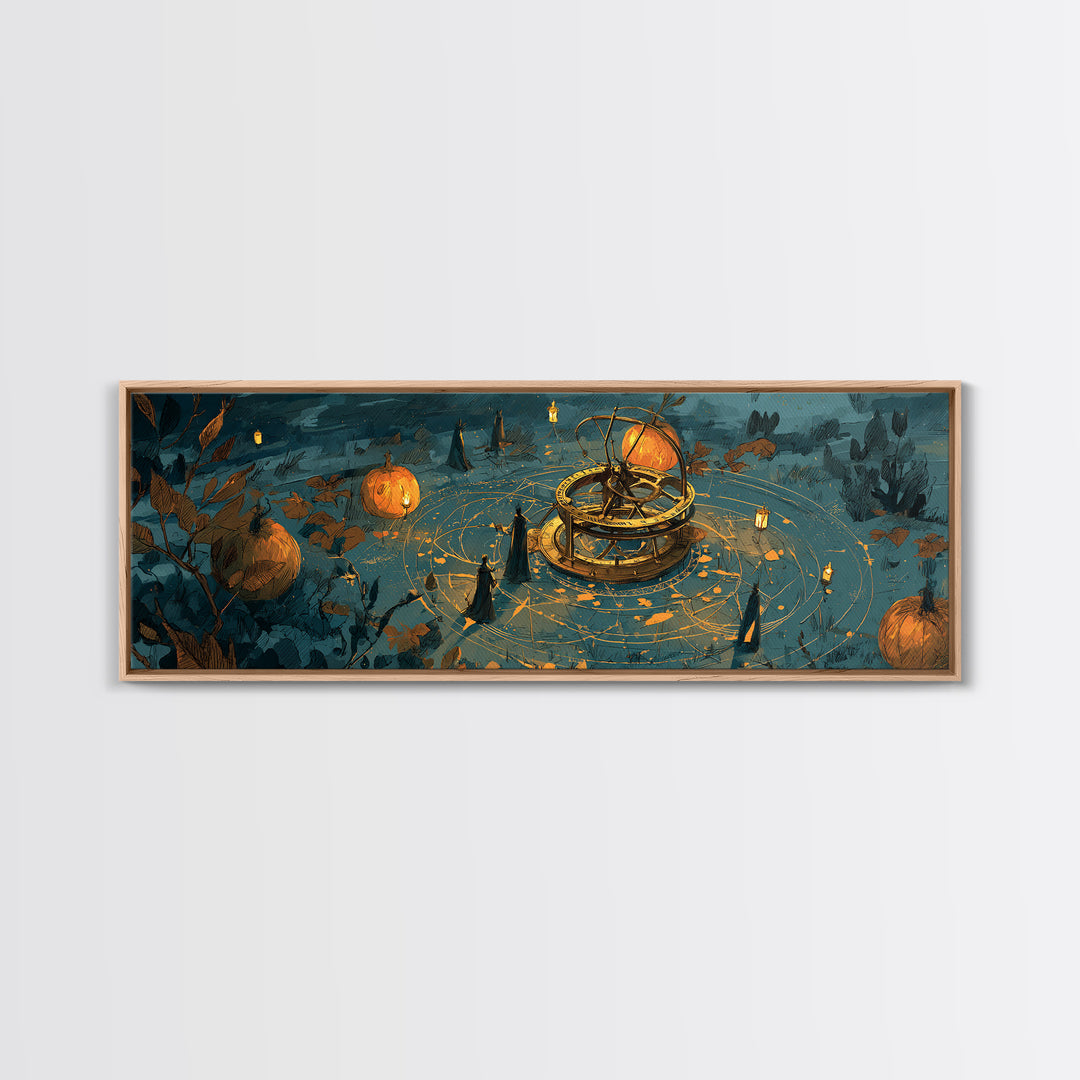 The Cursed Astrolabe - Procession Scene, Occult Wall Decor, Extra Wide Wall Art, Canvas Print, Halloween Home Decor, Gothic Wall Art