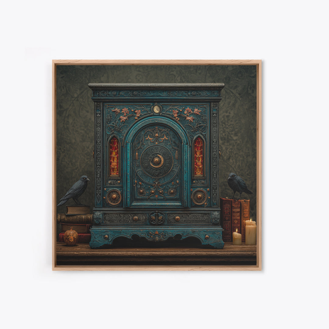 The Witch Astronomical Cabinet - Icon Portrait, Gothic Home Decor, Square Wall Art, Canvas Print, Halloween Home Decor, Gothic Wall Art