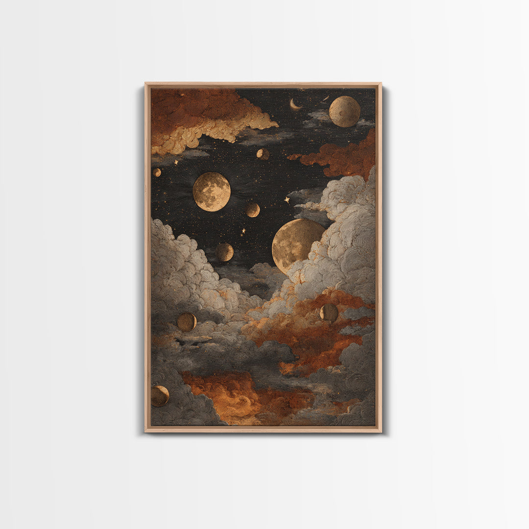 The Witch Astronomical Cabinet - Surreal Celestial Vision, Occult Wall Decor, Vertical Wall Art, Canvas Print, Halloween Home Decor