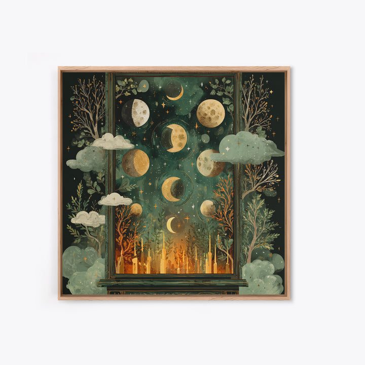 The Witch Astronomical Cabinet - Surreal Celestial Vision, Dark Fantasy Wall Art, Square Wall Art, Canvas Print, Halloween Home Decor