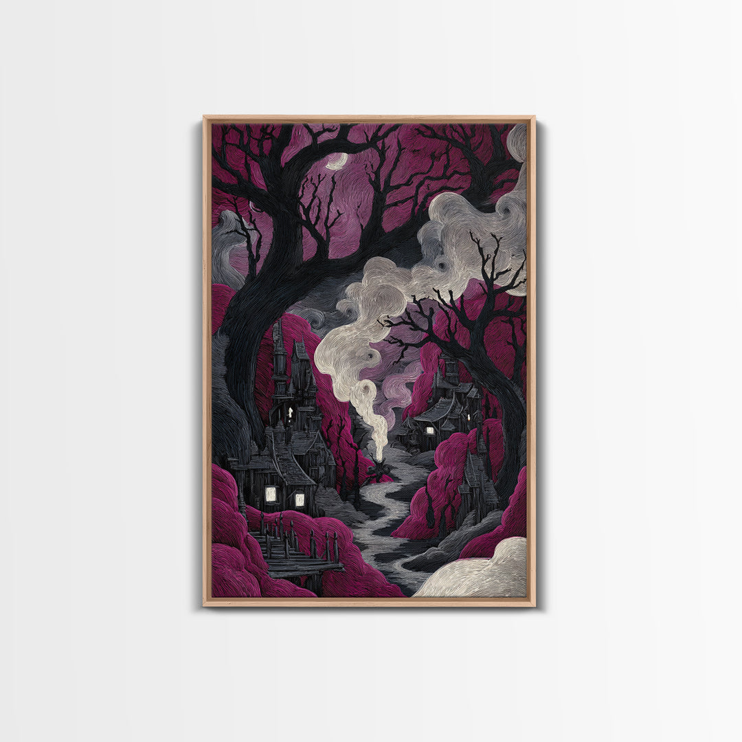 The Candle Smoke Dragon - Environmental Panorama, Gothic Home Decor, Vertical Wall Art, Canvas Print, Halloween Home Decor, Gothic Wall Art
