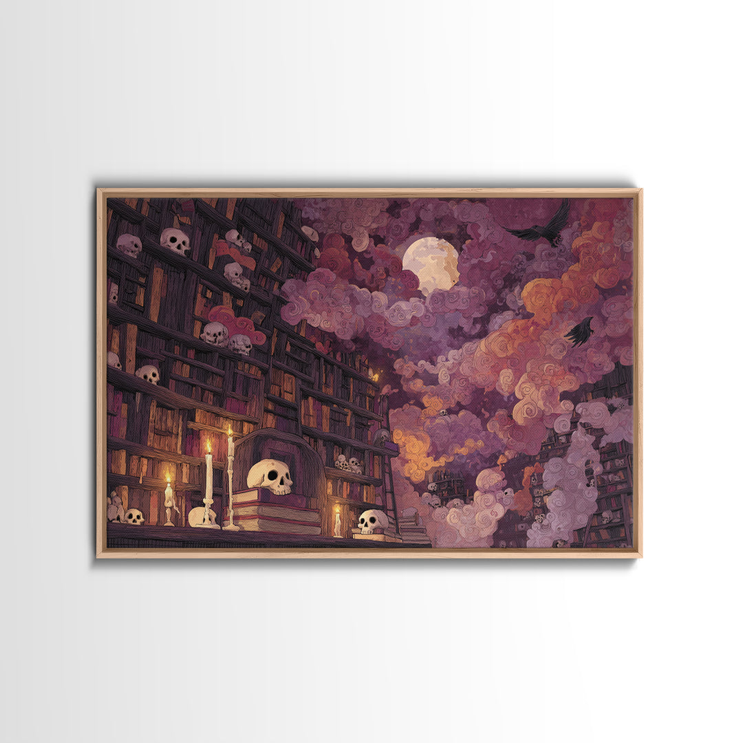 The Catacomb Library - Surreal Celestial Vision, Dark Fantasy Wall Art, Landscape Wall Art, Canvas Print, Halloween Home Decor