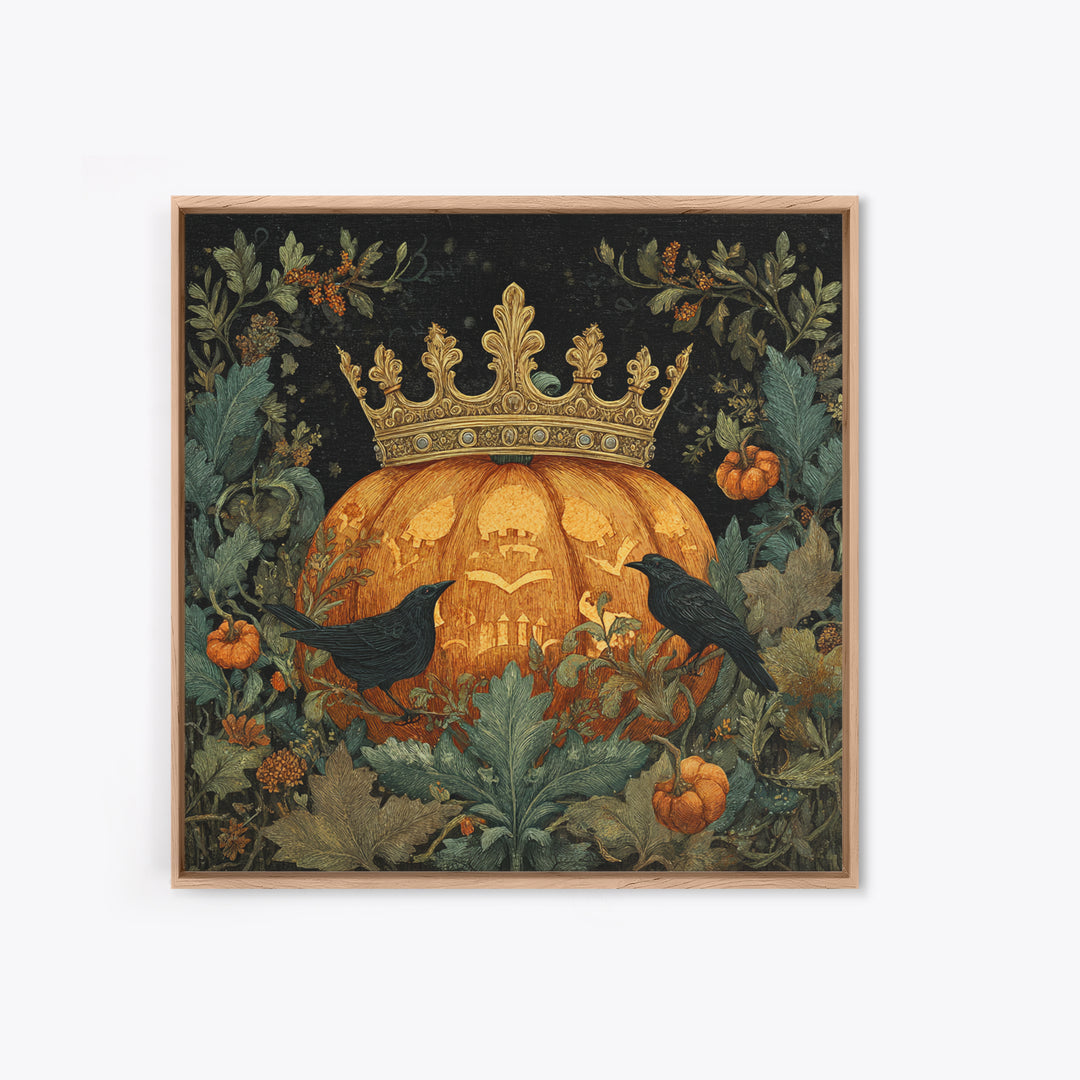 The Jack-O-Lantern Crown Jewels - Icon Portrait, Gothic Home Decor, Square Wall Art, Canvas Print, Halloween Home Decor, Gothic Wall Art