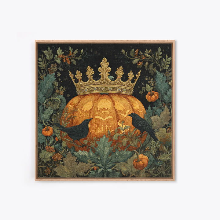 The Jack-O-Lantern Crown Jewels - Icon Portrait, Gothic Home Decor, Square Wall Art, Canvas Print, Halloween Home Decor, Gothic Wall Art