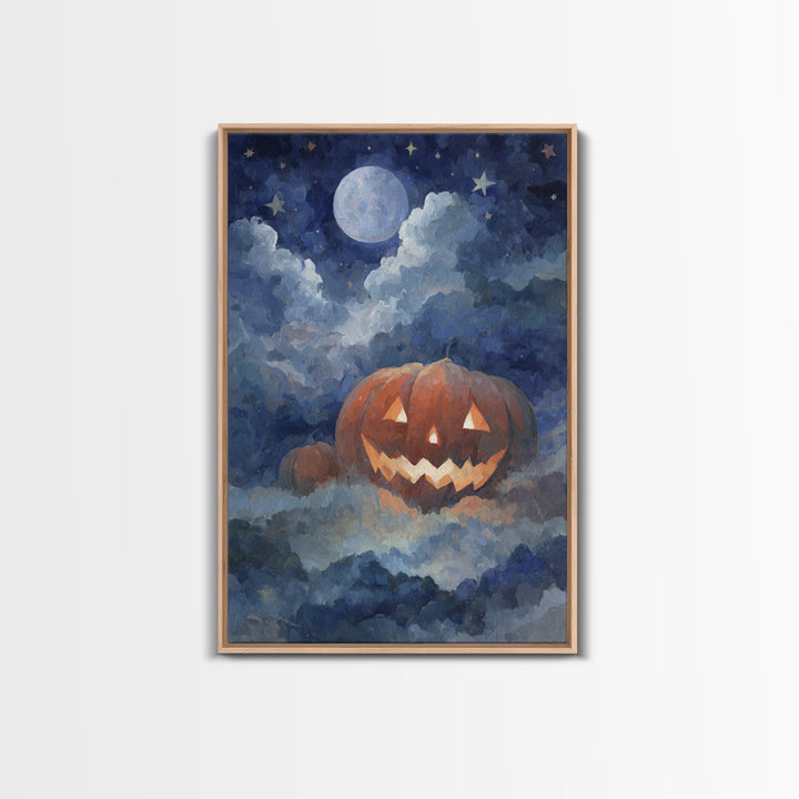 The Jack-O-Lantern Crown Jewels - Surreal Celestial Vision, Gothic Home Decor, Vertical Wall Art, Canvas Print, Halloween Home Decor