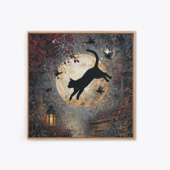 The Black Cat Constellation - Icon Portrait, Occult Wall Decor, Square Wall Art, Canvas Print, Halloween Home Decor, Gothic Wall Art