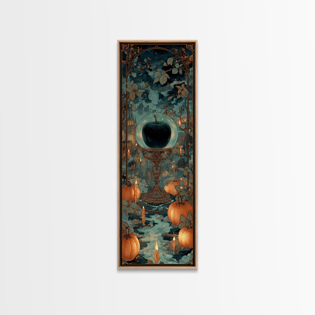 The Poison Apple Reliquary - Icon Portrait, Dark Fantasy Wall Art, Tall Narrow Wall Art, Canvas Print, Halloween Home Decor, Gothic Wall Art