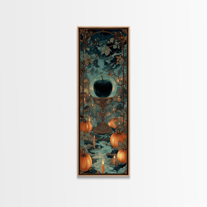 The Poison Apple Reliquary - Icon Portrait, Dark Fantasy Wall Art, Tall Narrow Wall Art, Canvas Print, Halloween Home Decor, Gothic Wall Art