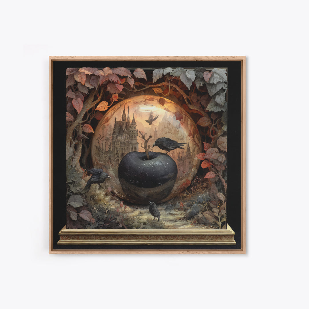 The Poison Apple Reliquary - Environmental Panorama, Dark Fantasy Wall Art, Square Wall Art, Canvas Print, Halloween Home Decor