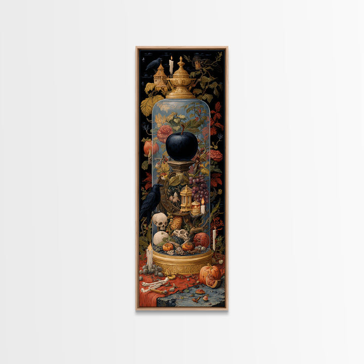 The Poison Apple Reliquary - Occult Still Life, Occult Wall Decor, Tall Narrow Wall Art, Canvas Print, Halloween Home Decor, Gothic Wall Art