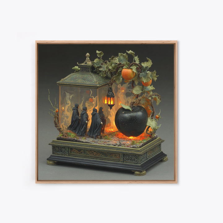The Poison Apple Reliquary - Procession Scene, Occult Wall Decor, Square Wall Art, Canvas Print, Halloween Home Decor, Gothic Wall Art