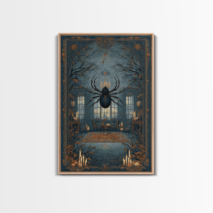 The Spider Queen Parlor - Icon Portrait, Occult Wall Decor, Vertical Wall Art, Canvas Print, Halloween Home Decor, Gothic Wall Art