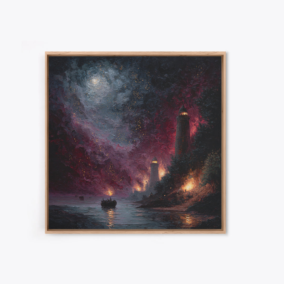 The Lantern-Bearer Of R’Lyeh, Occult Wall Decor, Square Wall Art, Framed Canvas Print, Halloween Home Decor, Gothic Wall Art