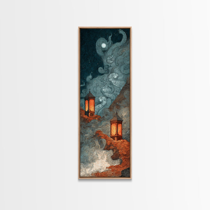 The Lantern-Bearer Of R’Lyeh, Macabre Halloween Art, Tall Narrow Wall Art, Canvas Print, Halloween Home Decor, Gothic Wall Art
