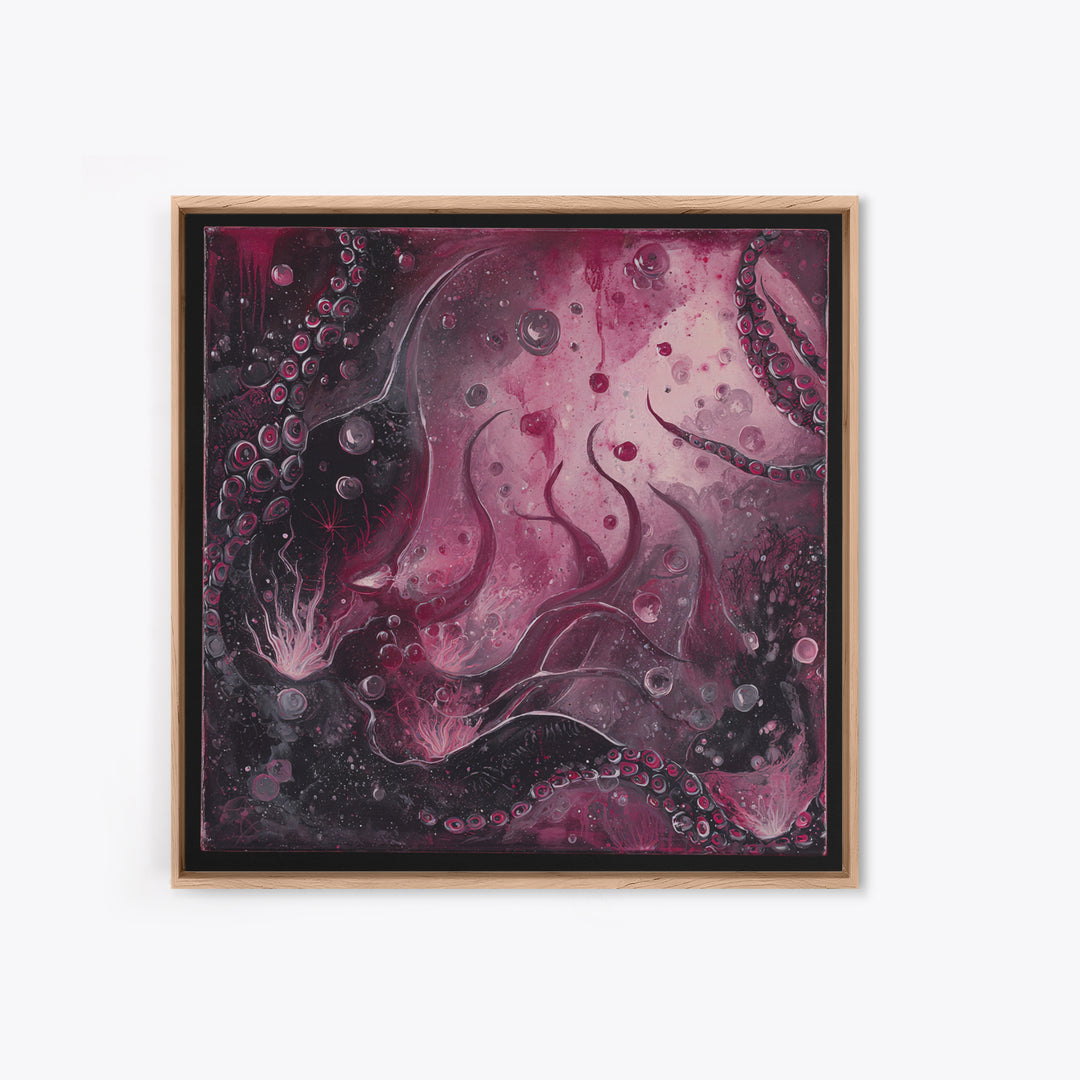 The Bride Of The Abyssal Moon, Gothic Home Decor, Square Wall Art, Framed Canvas Print, Halloween Home Decor, Gothic Wall Art