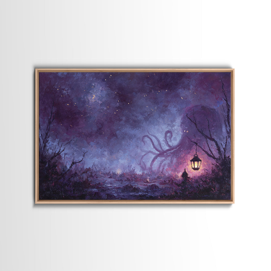 The Watcher In The Coral Throne, Dark Fantasy Wall Art, Landscape Wall Art, Canvas Print, Halloween Home Decor, Gothic Wall Art