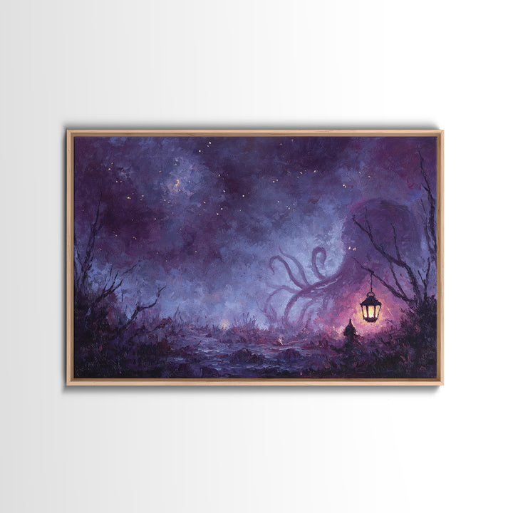 The Watcher In The Coral Throne, Dark Fantasy Wall Art, Landscape Wall Art, Canvas Print, Halloween Home Decor, Gothic Wall Art