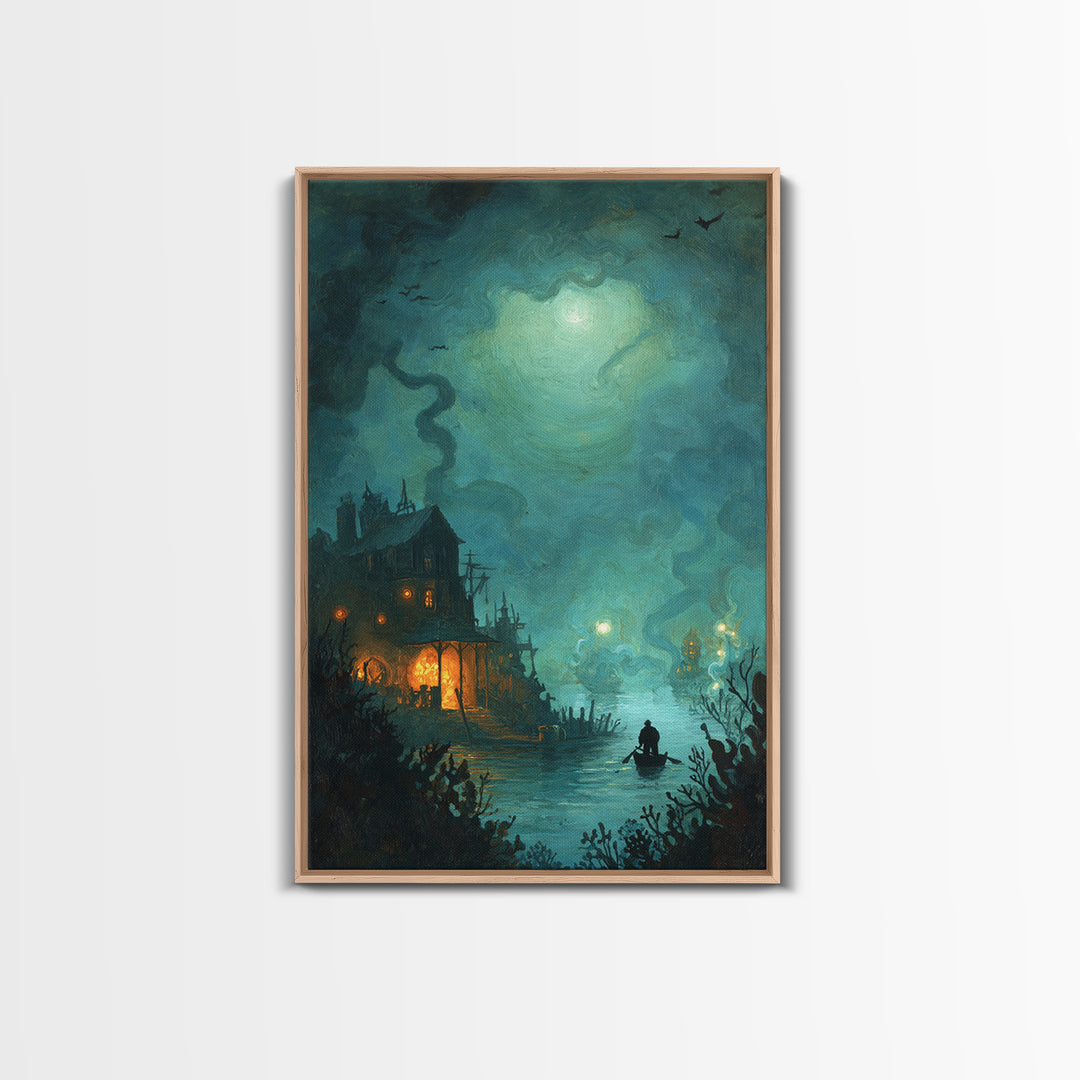 The Keeper Of The Black Reef Key, Eldritch Wall Art, Vertical Wall Art, Framed Canvas Print, Halloween Home Decor, Gothic Wall Art