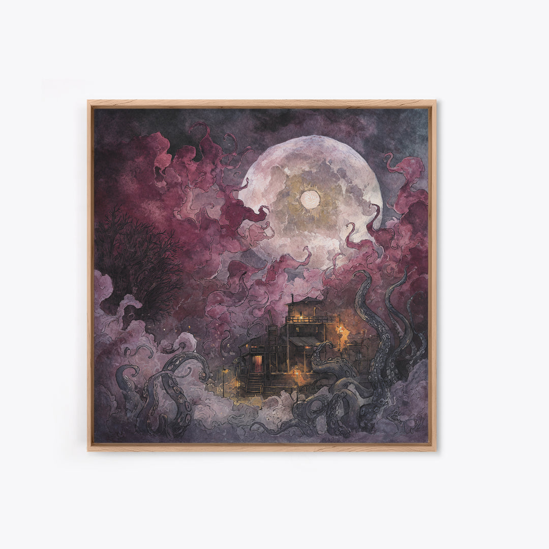 The Keeper Of The Black Reef Key, Lovecraftian Wall Art, Square Wall Art, Canvas Print, Halloween Home Decor, Gothic Wall Art