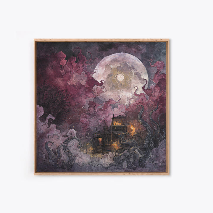 The Keeper Of The Black Reef Key, Lovecraftian Wall Art, Square Wall Art, Canvas Print, Halloween Home Decor, Gothic Wall Art