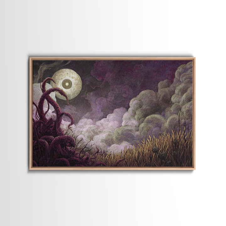 The Harvest Of The Eldritch Field, Macabre Halloween Art, Landscape Wall Art, Canvas Print, Halloween Home Decor, Gothic Wall Art