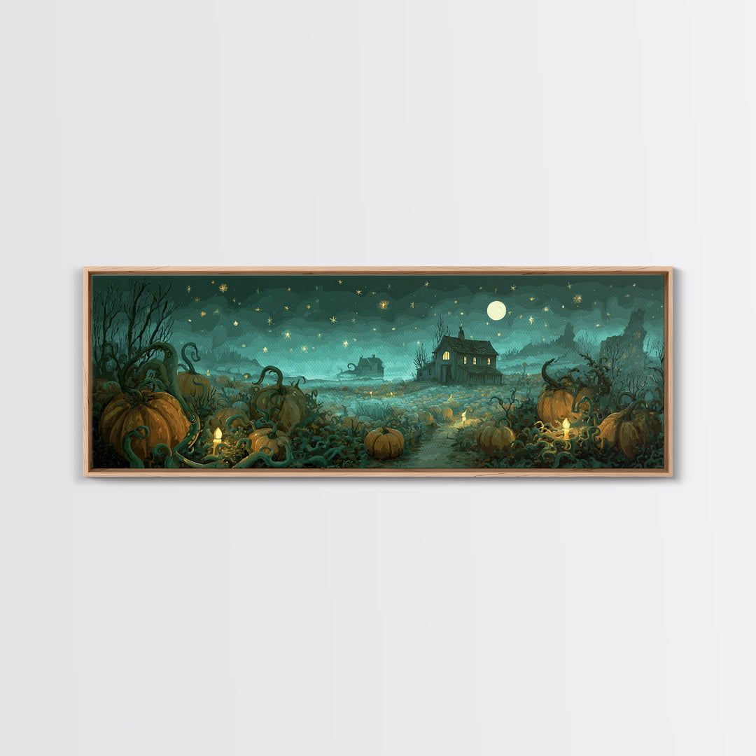 The Harvest Of The Eldritch Field, Cosmic Horror Decor, Extra Wide Wall Art, Canvas Print, Halloween Home Decor, Gothic Wall Art