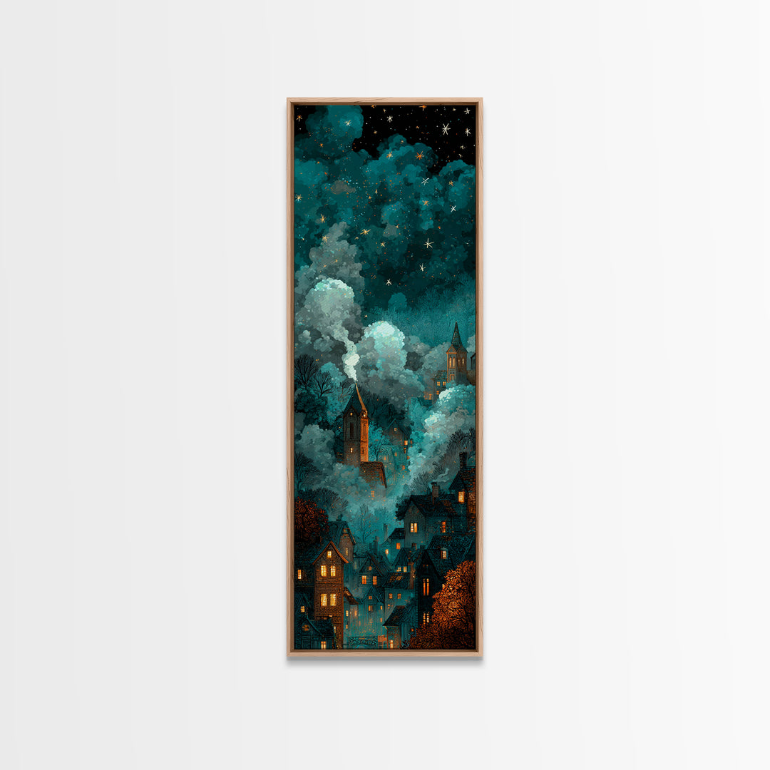 The Child Who Caught A Moon-Spawn, Eldritch Wall Art, Tall Narrow Wall Art, Canvas Print, Halloween Home Decor, Gothic Wall Art