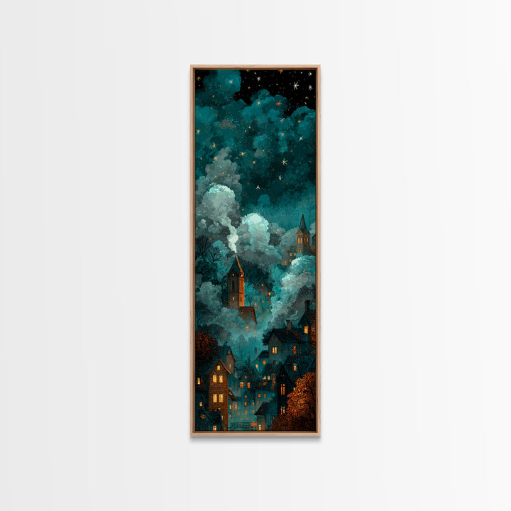 The Child Who Caught A Moon-Spawn, Eldritch Wall Art, Tall Narrow Wall Art, Canvas Print, Halloween Home Decor, Gothic Wall Art