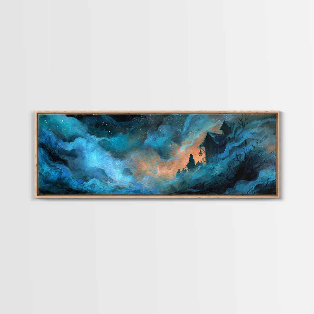 The Feast Of The Pale Cult, Cosmic Horror Decor, Extra Wide Wall Art, Canvas Print, Halloween Home Decor, Gothic Wall Art, Dark Fantasy Art