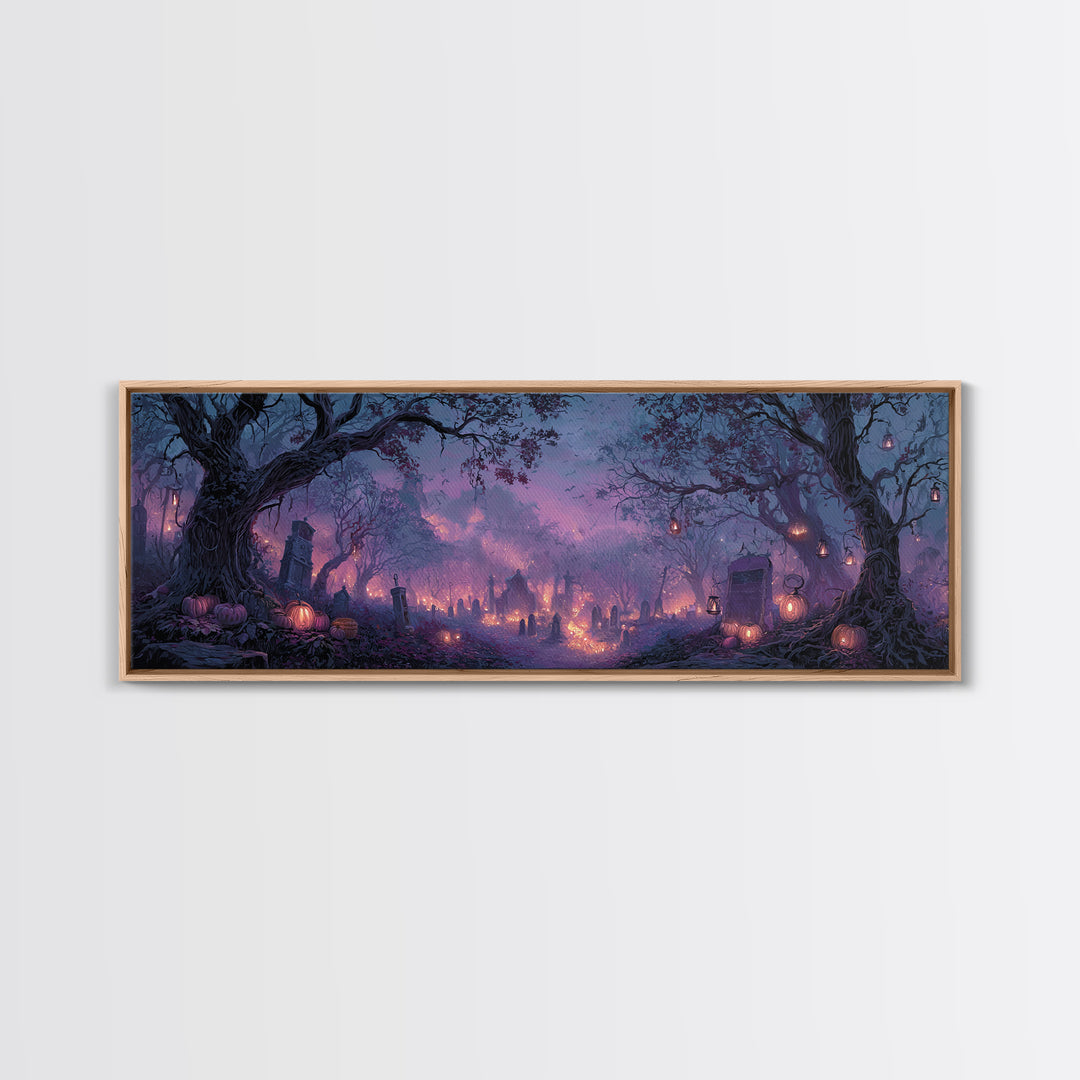 The Lantern Market Beyond The Veil, Macabre Halloween Art, Extra Wide Wall Art, Canvas Print, Halloween Home Decor, Gothic Wall Art