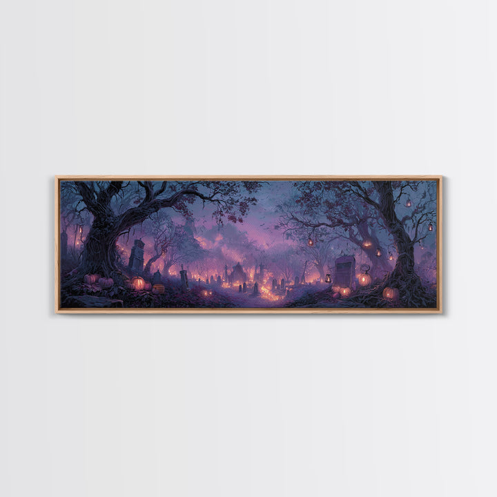 The Lantern Market Beyond The Veil, Macabre Halloween Art, Extra Wide Wall Art, Canvas Print, Halloween Home Decor, Gothic Wall Art