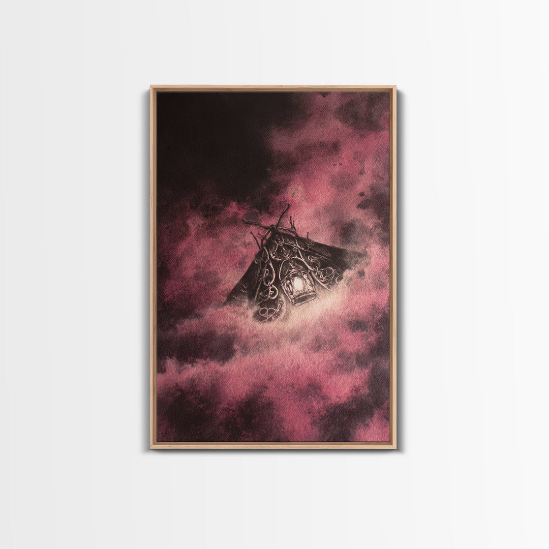 The Moth Prophet Of Kadath, Lovecraftian Wall Art, Vertical Wall Art, Canvas Print, Halloween Home Decor, Gothic Wall Art, Dark Fantasy Art