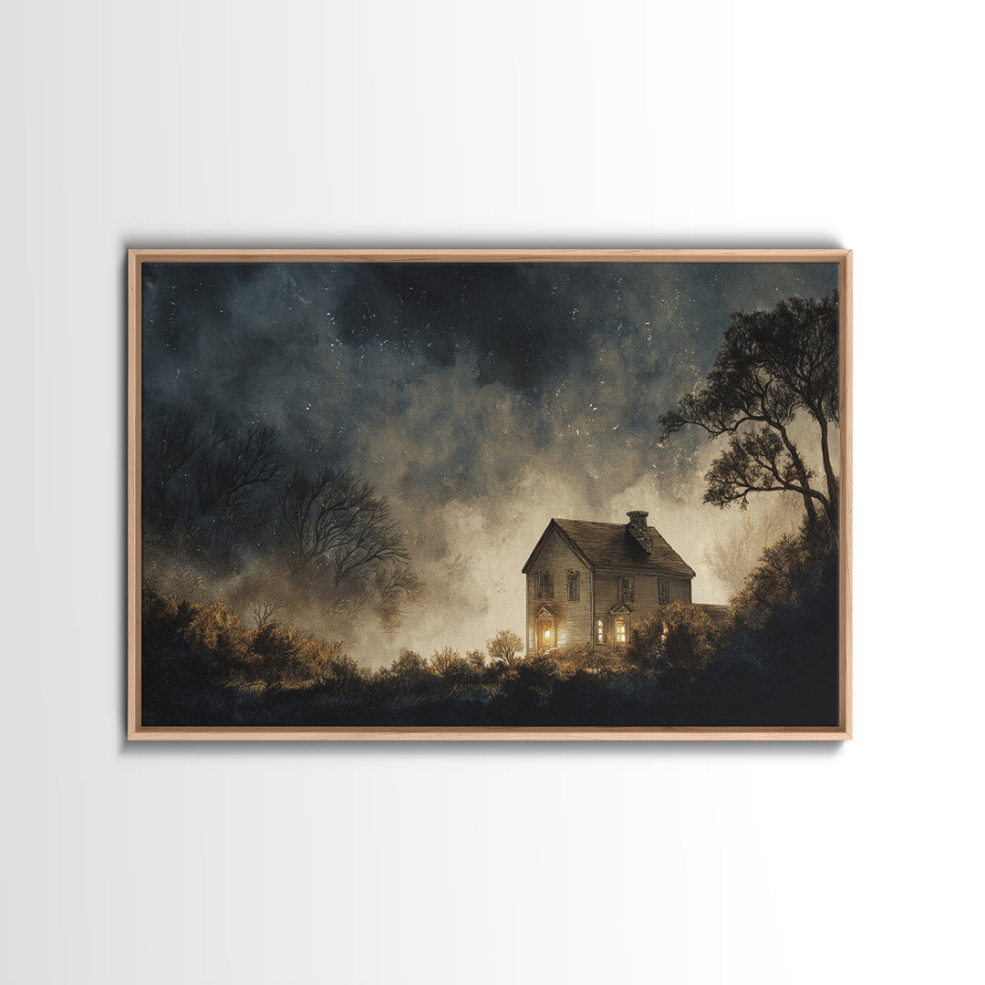 The Thirteenth Door Of Arkham House, Eldritch Wall Art, Landscape Wall Art, Canvas Print, Halloween Home Decor, Gothic Wall Art