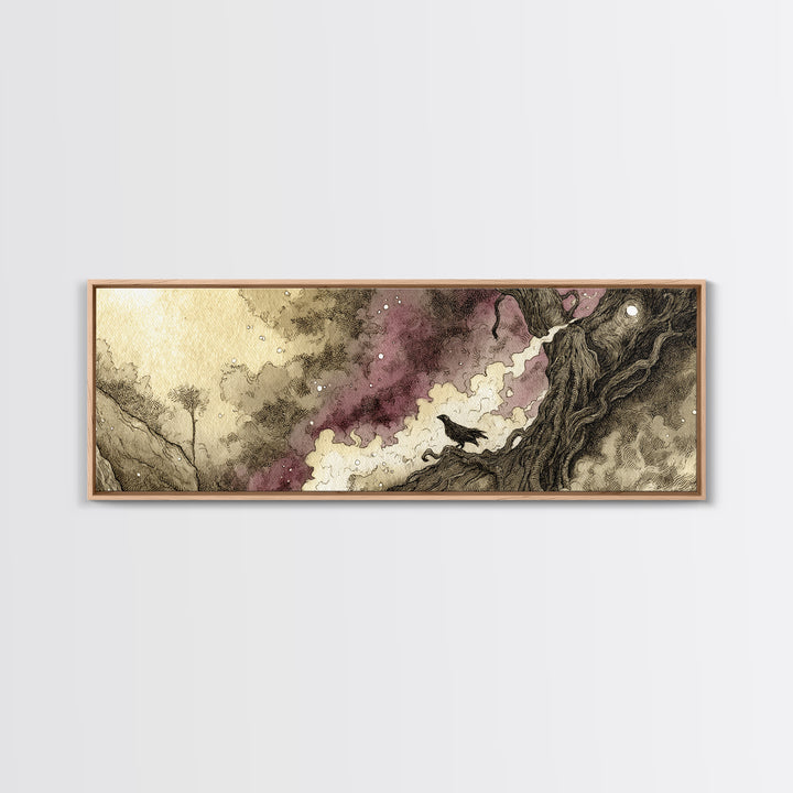 The Custodian Of The Whispering Idol, Eldritch Wall Art, Extra Wide Wall Art, Canvas Print, Halloween Home Decor, Gothic Wall Art