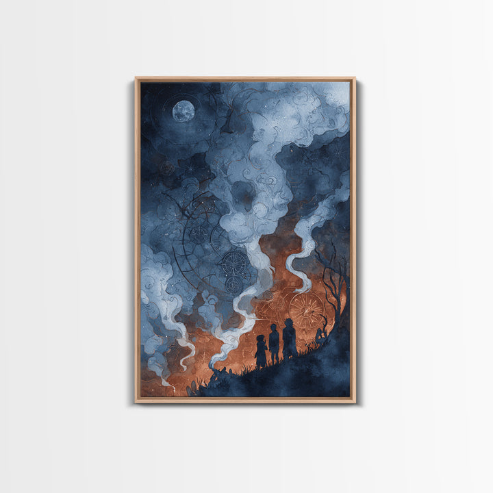 The Children Of The Star Orchard, Eldritch Wall Art, Vertical Wall Art, Framed Canvas Print, Halloween Home Decor, Gothic Wall Art