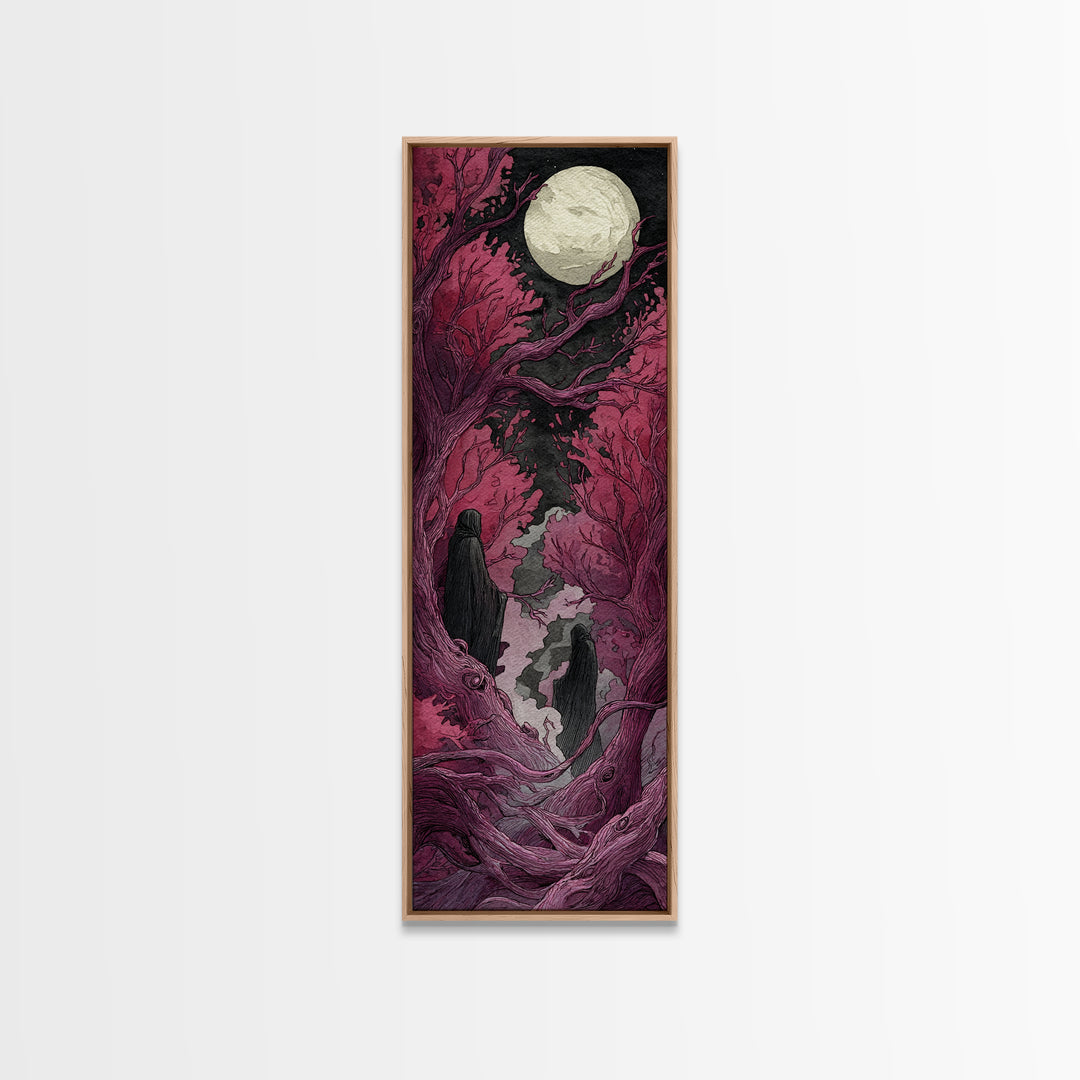 The Mask Of The Crawling God, Macabre Halloween Art, Tall Narrow Wall Art, Canvas Print, Halloween Home Decor, Gothic Wall Art